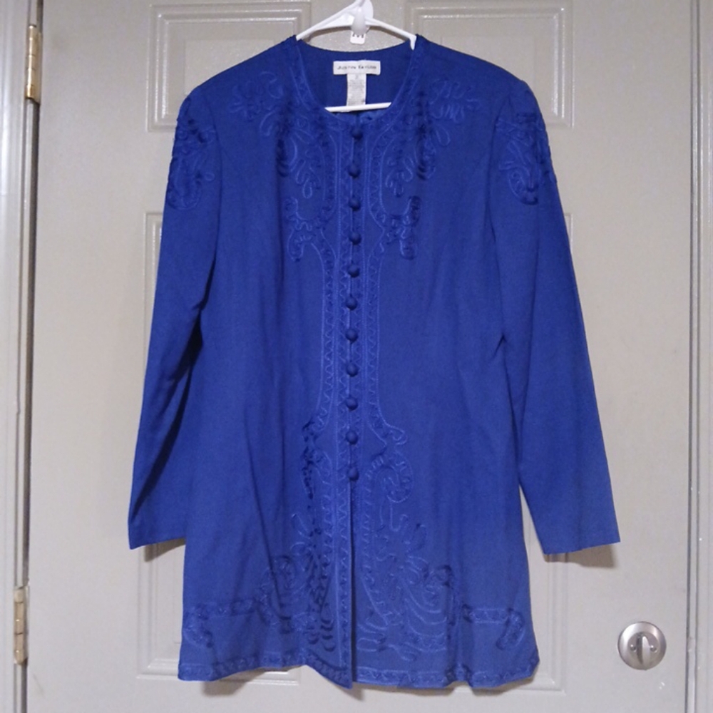 JUSTIN TAYLOR Blazer Tunic EMBROIDERD  Woman  Size 12